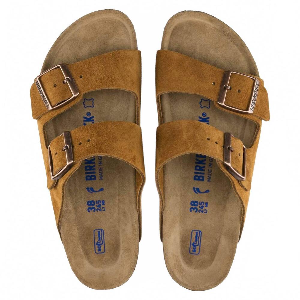 NEW BIRKENSTOCK unisex arizona soft footbed sandal in mink suede - Picture 2 of 3